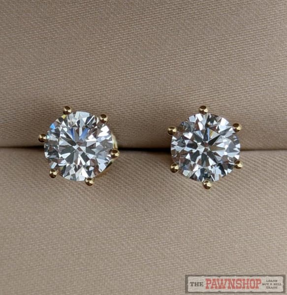 2.02ct TDW Laboratory Grown Diamond stud Earrings in 18ct Yellow Gold $6,100