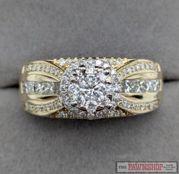 1.00ct TDW Diamond Cluster Ring in 14ct Yellow Gold $5,700