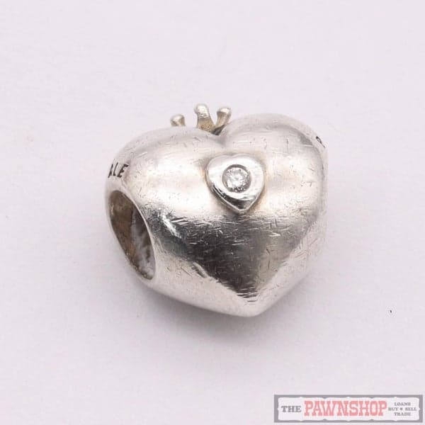 Retired Pandora Sterling Silver Club Pandora Diamond Heart Charm 791702D