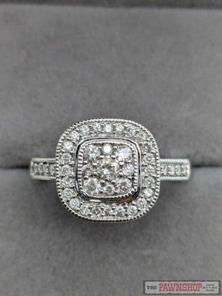 0.50ct Diamond Cluster Ring in 9ct White Gold $3,500