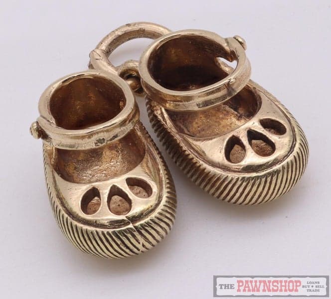 14ct Yellow Gold Baby Shoes Classic Booties Charm