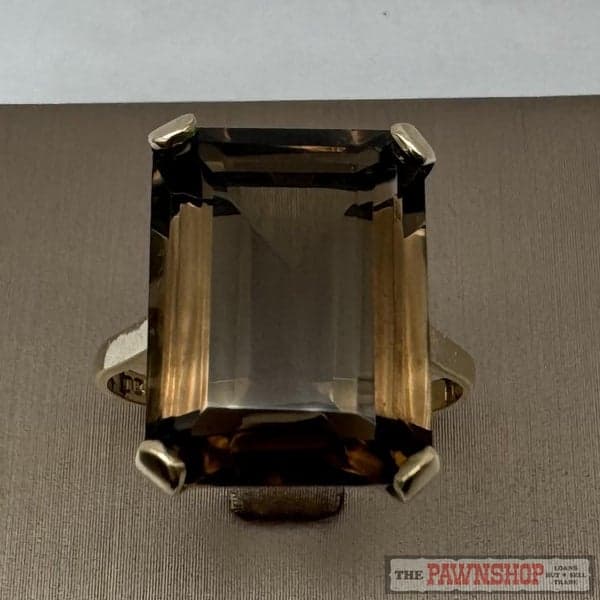 9ct Yellow Gold Smokey Quartz Dress Ring ~ $1,900!