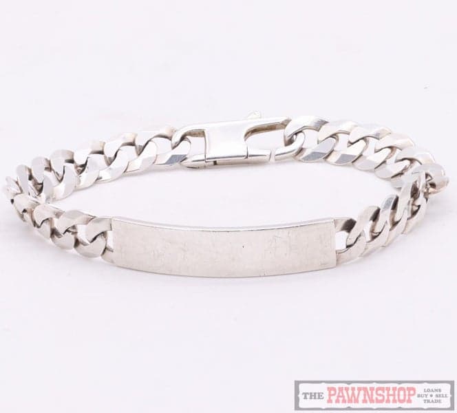 Sterling Silver 925 Classic Timeless ID Curb Link Bracelet ~ 24.40 grams
