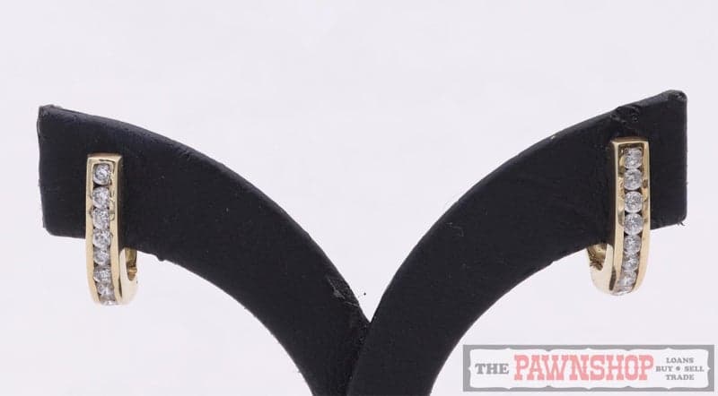 9ct Yellow Gold Glass / Paste Hoop Earrings 3.11 grams ~ $900