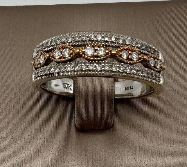 10ct White &amp; Yellow Gold 0.35ct TDW Diamond Dress Ring ~ $1,600!