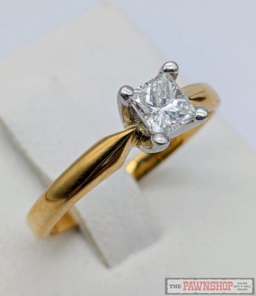 CLEARANCE! 0.35CT Princess Cut Diamond Solitaire Ring in 18ct Yellow Gold $3,700