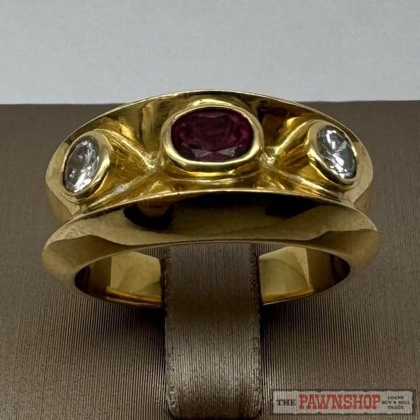 18ct Yellow Gold Ruby &amp; Diamond Dress Ring ~ $15,000!