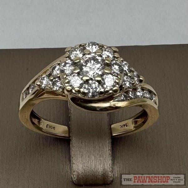 14ct Yellow Gold Diamond Cluster Ring ~ $3,800!