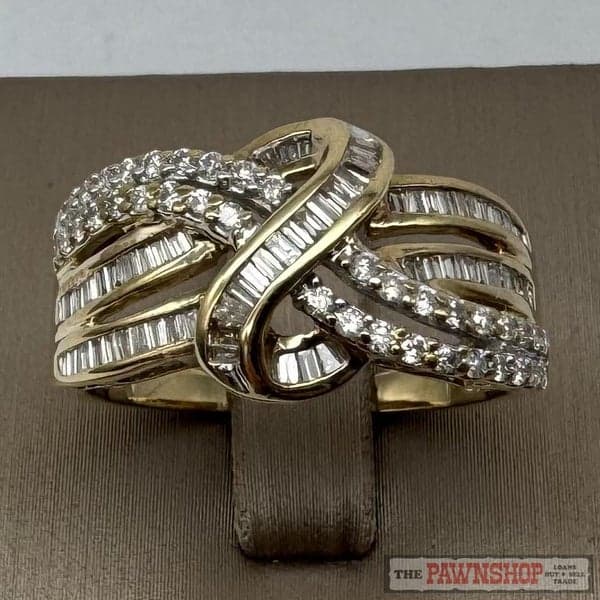 9ct Yellow Gold Diamond Baguette Dress Ring ~ $2,900!