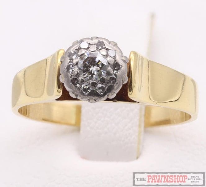 18kt Yellow Gold Diamond Cluster Ring 0.20ct TDW ~ $3,100