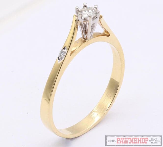 18kt Yellow Gold Diamond Solitaire Ring 0.17ct TDW ~ $2,700