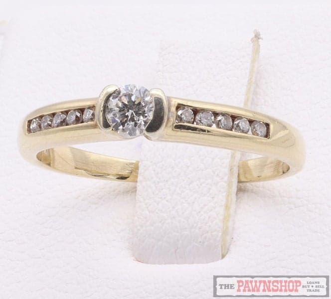 10CT Yellow Gold Modern Diamond Solitaire 0.27cts TDW ~ $1,150!