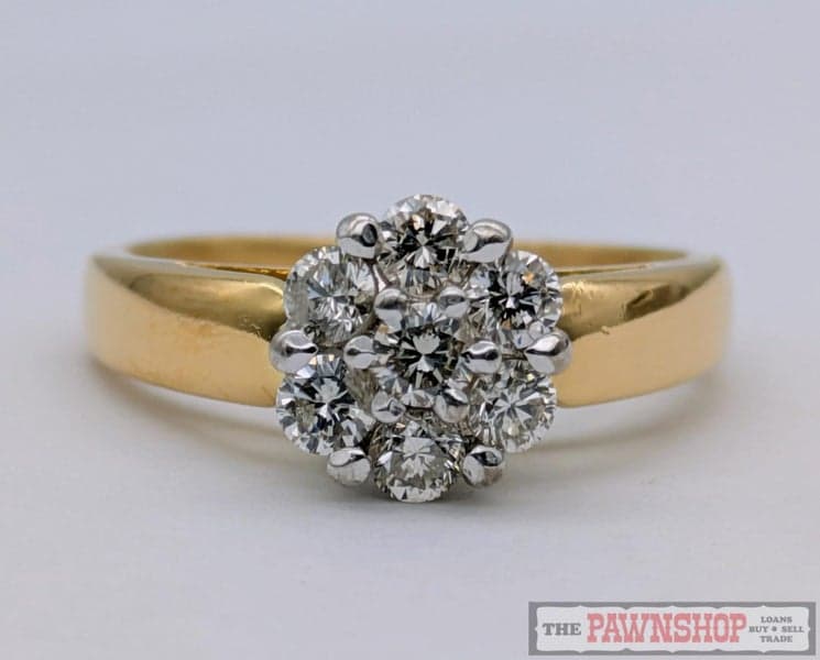 Diamond Cluster Ring with 0.50ct TW of Diamonds in 18ct Yellow Gold $4,400