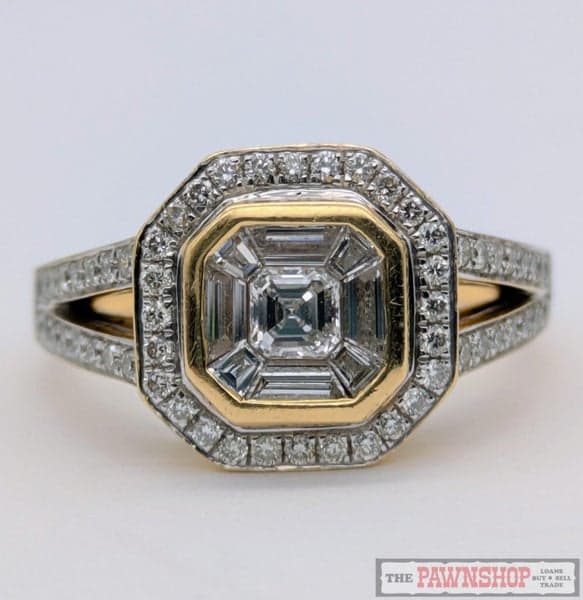 Diamond Cluster Ring with 1.07ct TDW in 18ct Yellow Gold $7,300