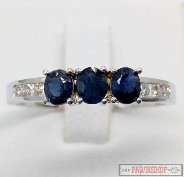0.75ct Sapphire and 0.10ct Diamond Dress Ring in 18ct White Gold $5,700