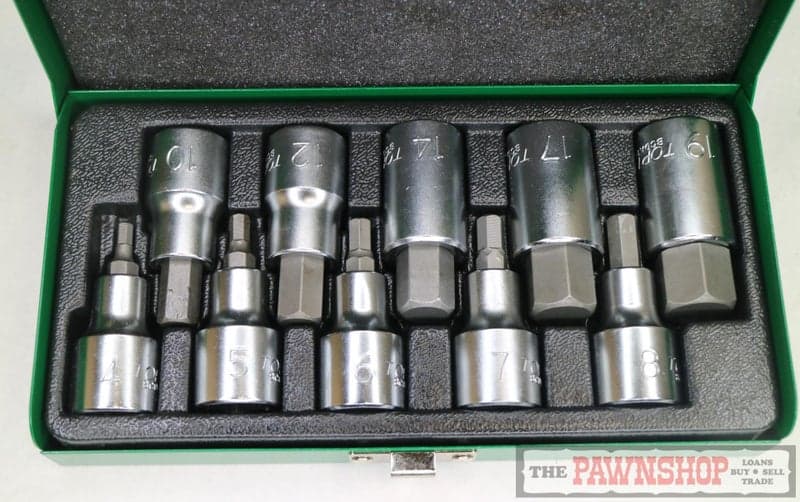 Toptul 10PC 1/2" Dr. Hex Bit Socket Set
